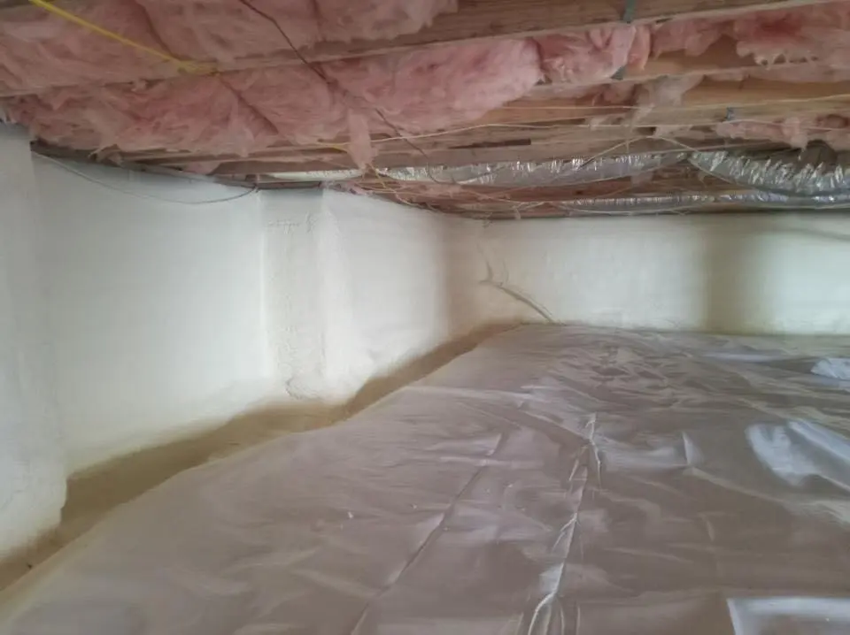 Crawl space encapsulation with closed-cell spray foam for Spray Foam Roofing in Crystal
