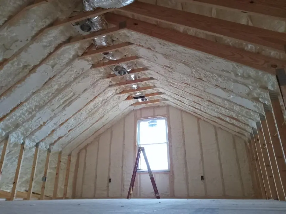 Spray foam roofing application for Crawl Space Insulation project in Crystal
